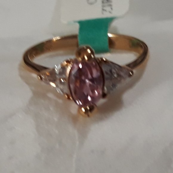 Promise Ring Pink Sapphire Cubic Zirconia October BirthStone 1ct - Picture 5 of 12